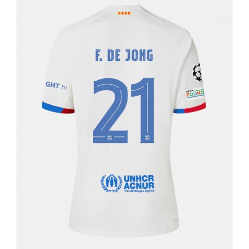 Pánský Fotbalový dres Barcelona Frenkie de Jong #21 2023-24 Venkovní Krátký Rukáv